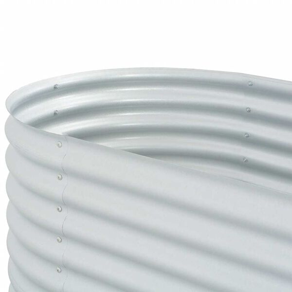 vidaXL Ζαρντινιέρα Υπερυψωμένη Ασημί 320x80x81 εκ. Γαλβανισμ. Χάλυβας