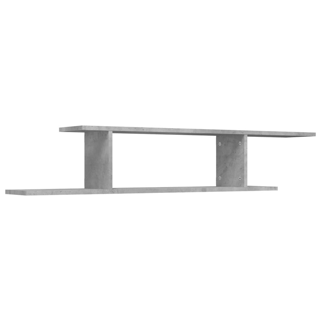 vidaXL Ράφι Τηλεόρασης Επιτοίχιο Γκρι Σκυρ. 125x18x23 εκ. Επεξ. Ξύλο