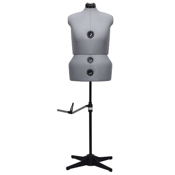 vidaXL Κούκλα Ραπτικής Ρυθμιζόμενη Γυναικεία Γκρι L Μέγεθος 44-50