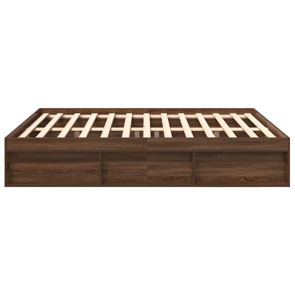 vidaXL Πλαίσιο Κρεβατιού Καφέ Δρυς 180 x 200 εκ. Super King