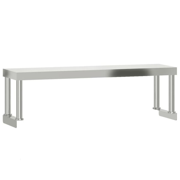 vidaXL Πάγκος Εργασίας Κουζίνας με Ράφι 110x30x120 εκ. Ανοξείδ. Ατσάλι