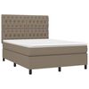 vidaXL &Kappa;&rho;&epsilon;&beta;ά&tau;&iota; Boxspring &mu;&epsilon; &Sigma;&tau;&rho;ώ&mu;&alpha; & LED Taupe 140x200 &epsilon;&kappa;. &Upsilon;&phi;&alpha;&sigma;&mu;ά&tau;&iota;&nu;&omicron;