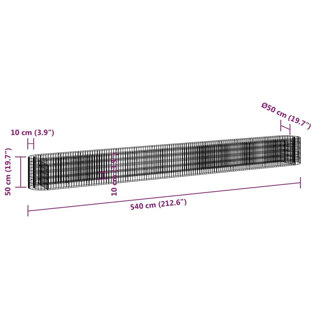 vidaXL Συρματοκιβώτιο-Γλάστρα Υπερυψωμένη 540x50x50 εκ. Γαλβαν. Ατσάλι