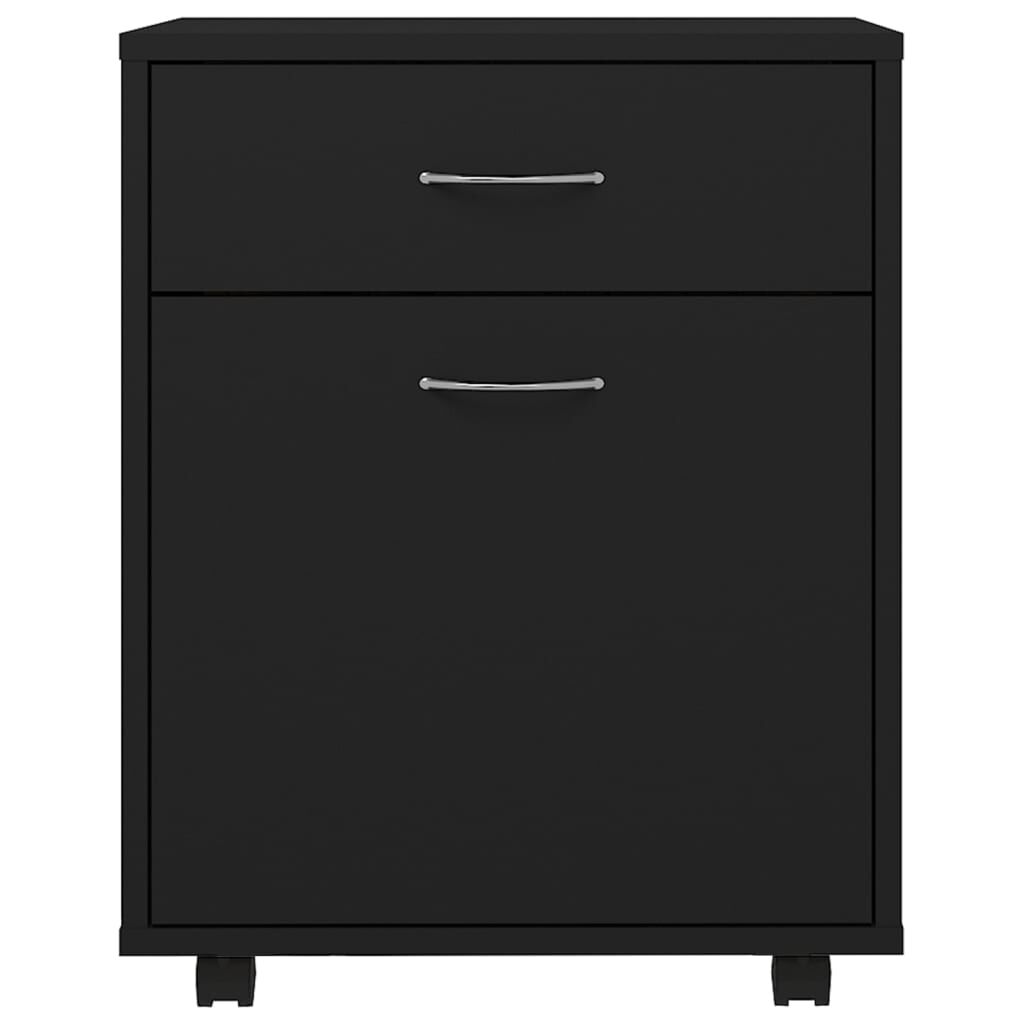 vidaXL Ντουλάπι Τροχήλατο Μαύρο 45 x 38 x 54 εκ. από Επεξ. Ξύλο