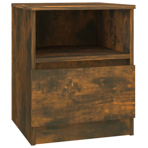 vidaXL Κομοδίνα 2 τεμ. Καπνιστή Δρυς 40x40x50 εκ. από Επεξεργ. Ξύλο