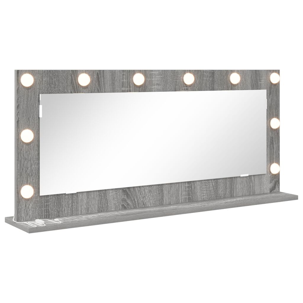 vidaXL Καθρέφτης Vanity με LED Φώτα Γκρι Σομπάνα 100x45x18 εκ