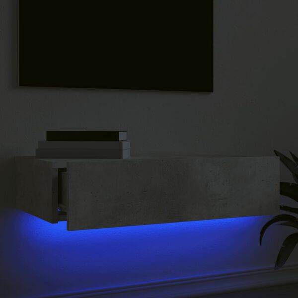 vidaXL Έπιπλο Τηλεόρασης με LED Γκρι Σκυροδέματος 60x35x15,5 εκ.