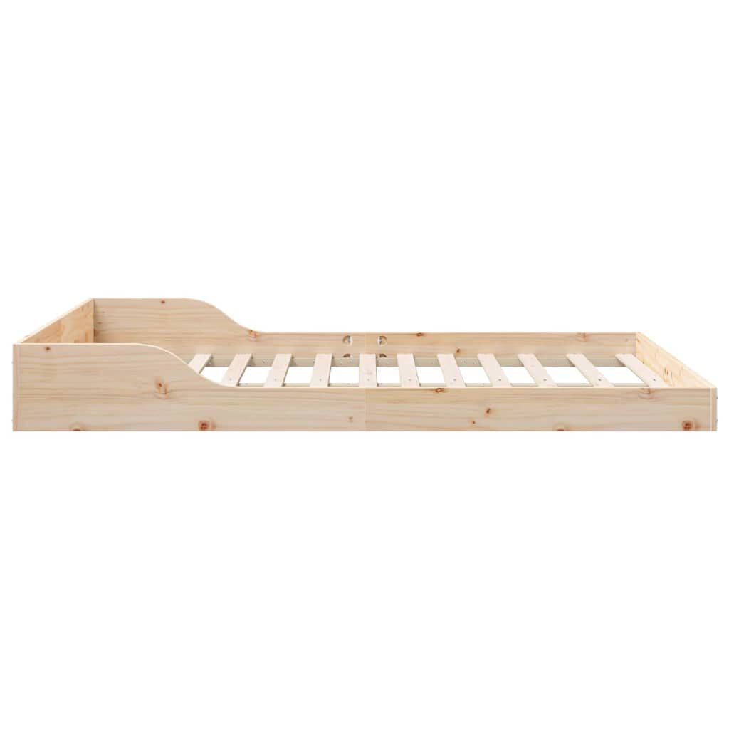 vidaXL Σκελετός Κρεβατιού Καφέ 135 x 190 cm Μασίφ ξύλο πεύκου