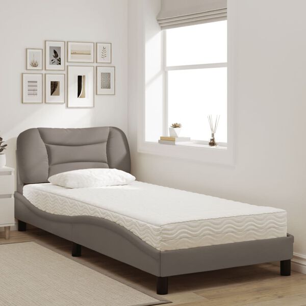 vidaXL &Kappa;&rho;&epsilon;&beta;ά&tau;&iota; &mu;&epsilon; &Sigma;&tau;&rho;ώ&mu;&alpha; Hvar Taupe 80x200 &epsilon;&kappa;. &Upsilon;&phi;&alpha;&sigma;&mu;ά&tau;&iota;&nu;&omicron;