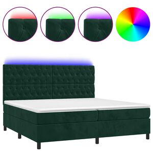 vidaXL &Kappa;&rho;&epsilon;&beta;ά&tau;&iota; Boxspring &mu;&epsilon; &Sigma;&tau;&rho;ώ&mu;&alpha; & LED &Sigma;&kappa;. &Pi;&rho;ά&sigma;&iota;&nu;&omicron; 200x200&epsilon;&kappa; &Beta;&epsilon;&lambda;&omicron;ύ&delta;&omicron;