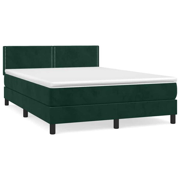vidaXL &Kappa;&rho;&epsilon;&beta;ά&tau;&iota; Boxspring &mu;&epsilon; &Sigma;&tau;&rho;ώ&mu;&alpha; &Sigma;&kappa;&omicron;ύ&rho;&omicron; &Pi;&rho;ά&sigma;&iota;&nu;&omicron; 140x190&epsilon;&kappa;. &Beta;&epsilon;&lambda;&omicron;ύ&delta;&iota;&nu;&omicron;