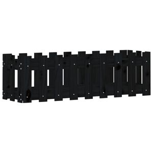 vidaXL Ζαρντινιέρα Υπερυψωμένη Σχ Φράχτη Μαύρη 100x30x30εκ Μασίφ Πεύκο