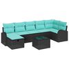 vidaXL &Sigma;&epsilon;&tau; &Kappa;&alpha;&nu;&alpha;&pi;έ &Kappa;ή&pi;&omicron;&upsilon; &mu;&epsilon; &mu;&alpha;&xi;&iota;&lambda;ά&rho;&iota; 8 pcs &Mu;&alpha;ύ&rho;&omicron; &Pi;&omicron;&lambda;&upsilon; &rho;ά&tau;&alpha;&nu;