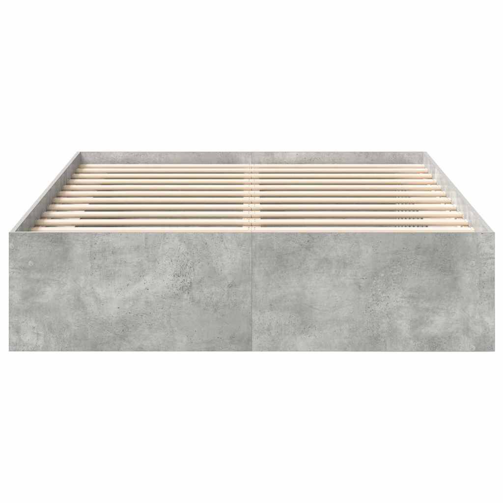 vidaXL Πλαίσιο Κρεβατιού Γκρι Σκυροδέματος 140x190 εκ.