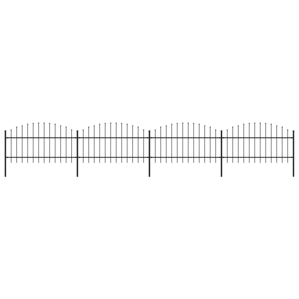 vidaXL Κάγκελα Περίφραξης με Λόγχες Μαύρα (1-1,25) x 6,8 μ. Ατσάλινα