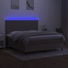 vidaXL &Kappa;&rho;&epsilon;&beta;ά&tau;&iota; Boxspring &mu;&epsilon; &Sigma;&tau;&rho;ώ&mu;&alpha; & LED Taupe 180x200 &epsilon;&kappa;. &Upsilon;&phi;&alpha;&sigma;&mu;ά&tau;&iota;&nu;&omicron;