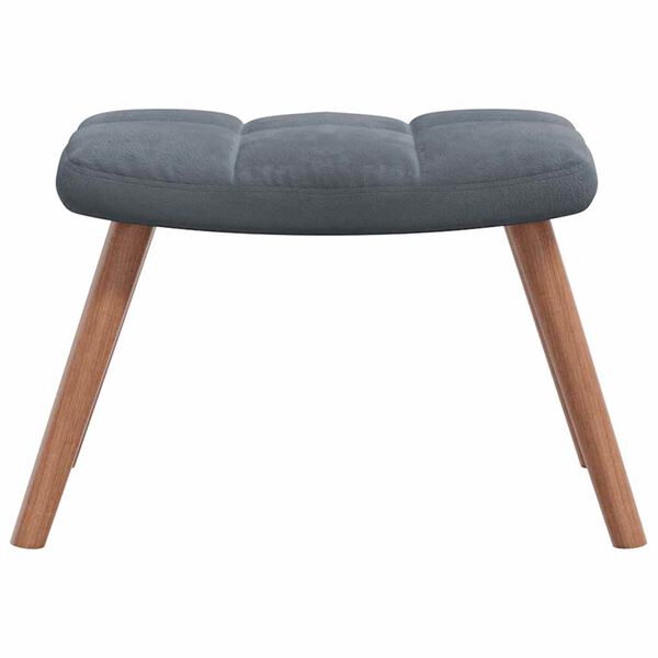 vidaXL Πολυθρόνα Relax Σκούρο Γκρι Βελούδινη με Σκαμπό