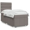 vidaXL Κρεβάτι Boxspring με Στρώμα Taupe 80x200 εκ. Υφασμάτινο