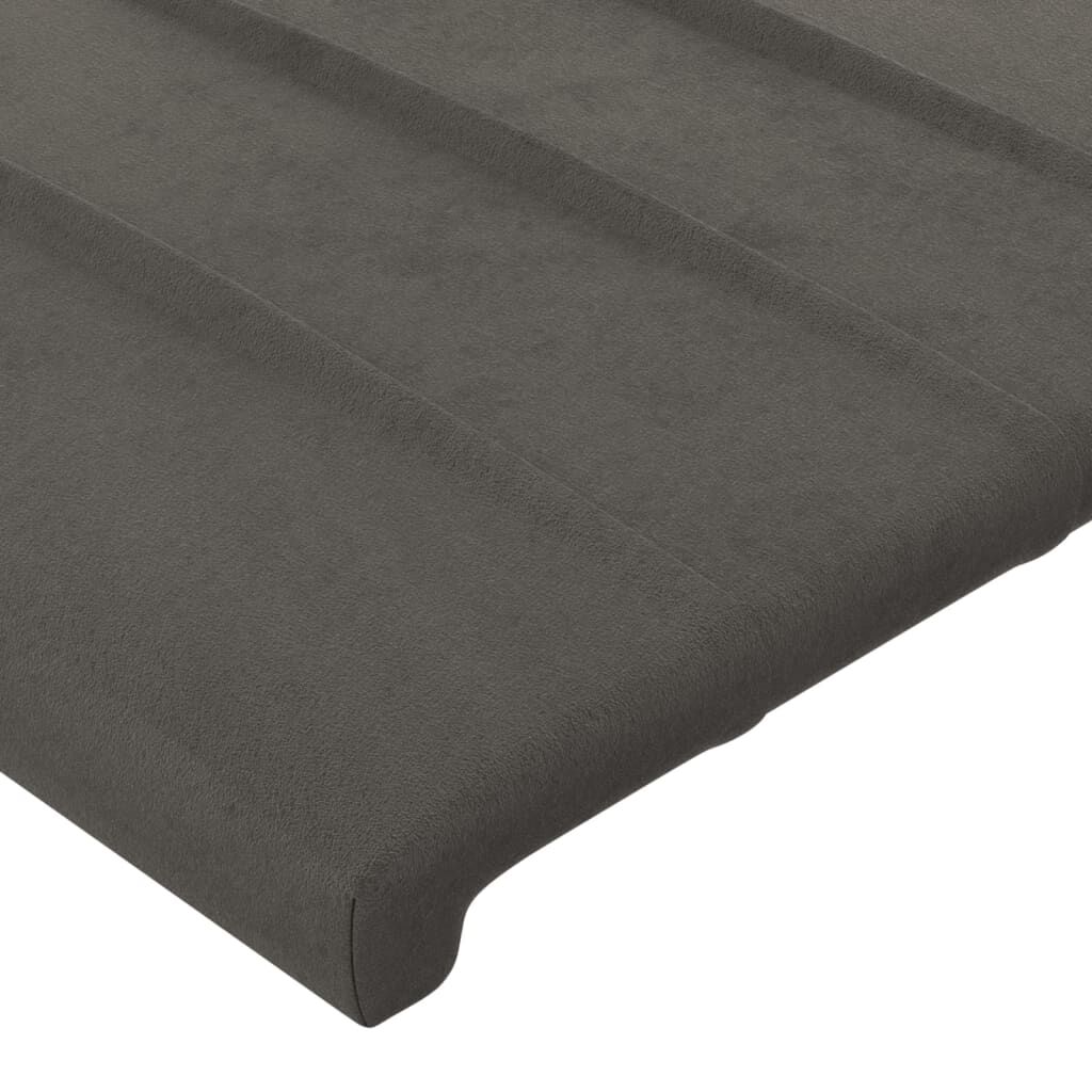vidaXL Κεφαλάρι με Πτερύγια Σκούρο Γκρι 183x16x78/88 εκ. Βελούδινο