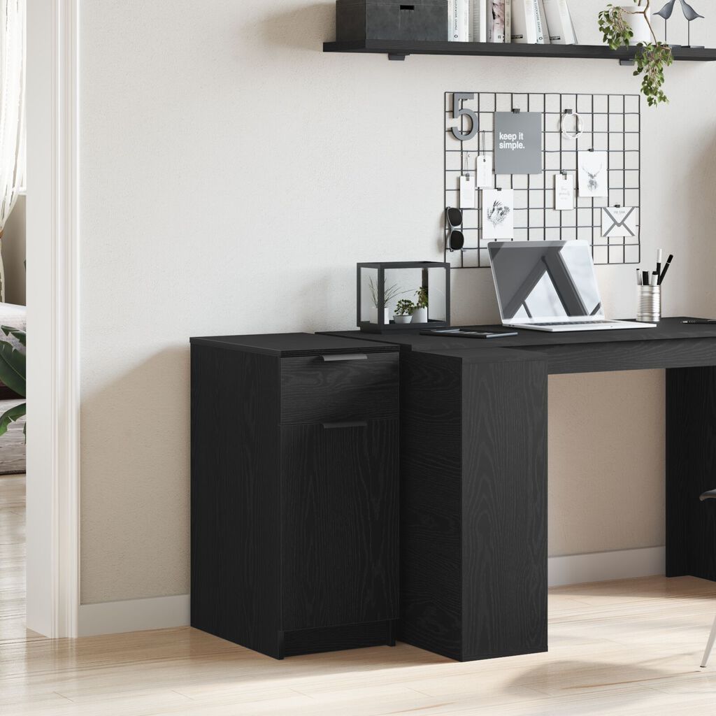 vidaXL Γραφείο Ντουλάπι σε Μαύρη Βελανιδιά - 33x50x75 εκ. - Φτιαγμένο από Επεξεργασμένο Ξύλο