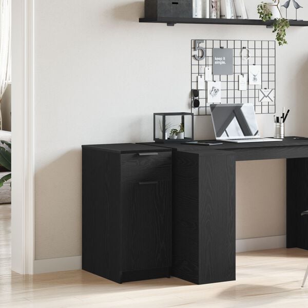 vidaXL Γραφείο Ντουλάπι σε Μαύρη Βελανιδιά - 33x50x75 εκ. - Φτιαγμένο από Επεξεργασμένο Ξύλο