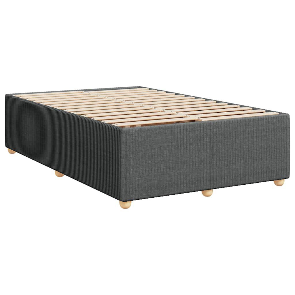 vidaXL Κρεβάτι Boxspring με Στρώμα Σκούρο Γκρι 120x190 εκ Υφασμάτινο