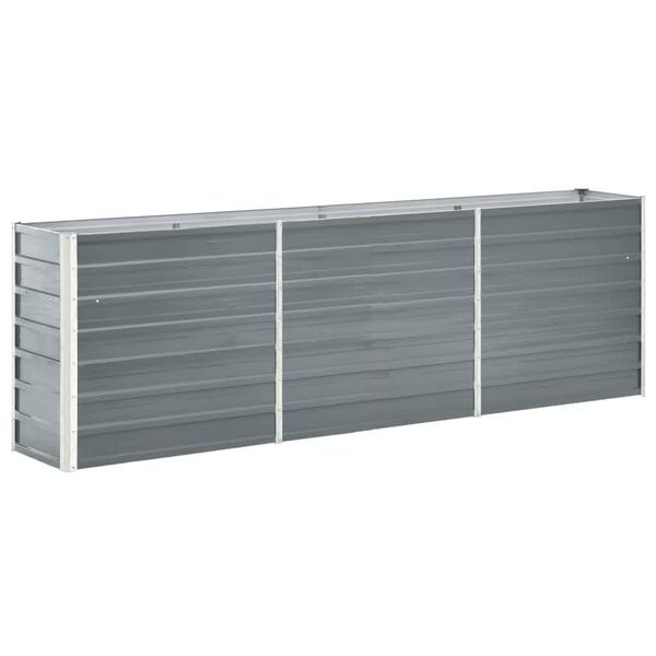 vidaXL Ζαρντινιέρα Υπερυψωμένη Γκρι 240x40x77 εκ. Γαλβανισμ. Χάλυβας