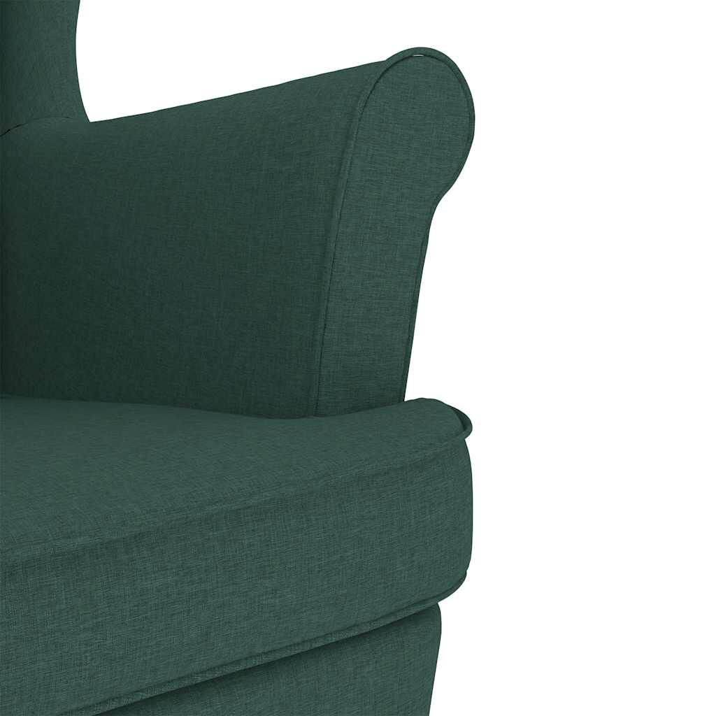 vidaXL Κουνιστή καρέκλα σκούρο πράσινο 74x90x102 cm Ύφασμα