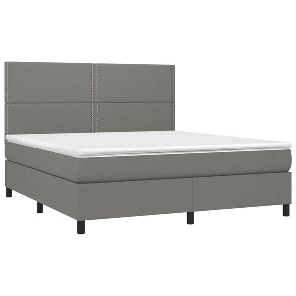 vidaXL &Kappa;&rho;&epsilon;&beta;ά&tau;&iota; Boxspring &mu;&epsilon; &Sigma;&tau;&rho;ώ&mu;&alpha; & LED &Sigma;&kappa;.&Gamma;&kappa;&rho;&iota; 180x200 &epsilon;&kappa; &Upsilon;&phi;&alpha;&sigma;&mu;ά&tau;&iota;&nu;&omicron;