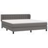 vidaXL Κρεβάτι Boxspring με Στρώμα Γκρι 160x200εκ. από Συνθετικό Δέρμα