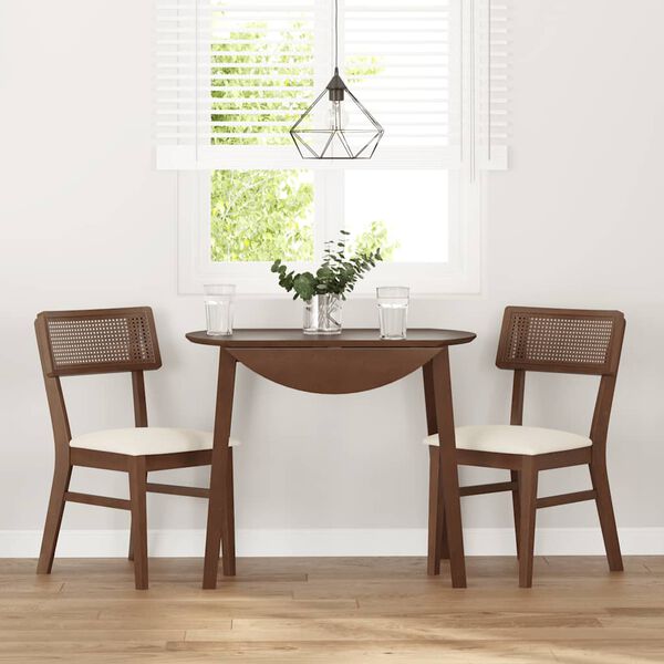 vidaXL Καρέκλες τραπεζαρίας με μαξιλάρια 2 τεμάχια Καφέ μασίφ ξύλο