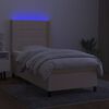 vidaXL &Kappa;&rho;&epsilon;&beta;ά&tau;&iota; Boxspring &mu;&epsilon; &Sigma;&tau;&rho;ώ&mu;&alpha; & LED &Kappa;&rho;&epsilon;&mu; 90x190 &epsilon;&kappa;. &Upsilon;&phi;&alpha;&sigma;&mu;ά&tau;&iota;&nu;&omicron;