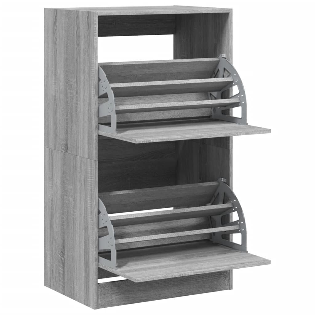 vidaXL Παπουτσοθήκη με 2 Ανακλ. Συρτάρια Γκρι Sonoma 60x42x108 εκ.