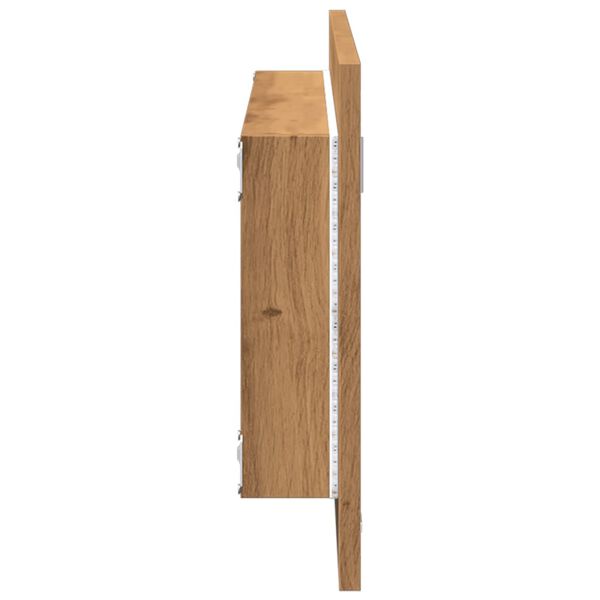 vidaXL καθρέφτης μπάνιου LED Artisan Oak Κατασκευασμένο ξύλο
