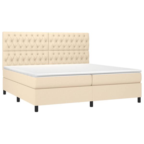 vidaXL &Kappa;&rho;&epsilon;&beta;ά&tau;&iota; Boxspring &mu;&epsilon; &Sigma;&tau;&rho;ώ&mu;&alpha; & LED &Kappa;&rho;&epsilon;&mu; 200x200 &epsilon;&kappa;. &Upsilon;&phi;&alpha;&sigma;&mu;ά&tau;&iota;&nu;&omicron;