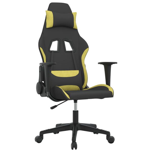 vidaXL Καρέκλα Gaming Μαύρο και Αν. Πράσινο Υφασμάτινη