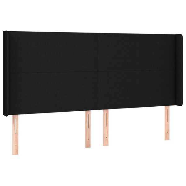 vidaXL Κρεβάτι Boxspring με Στρώμα & LED Μαύρο 200x200 εκ. Υφασμάτινο