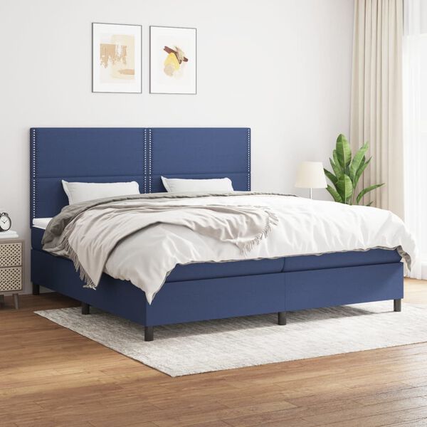 vidaXL &Kappa;&rho;&epsilon;&beta;ά&tau;&iota; Boxspring &mu;&epsilon; &Sigma;&tau;&rho;ώ&mu;&alpha; &Mu;&pi;&lambda;&epsilon; 200x200 &epsilon;&kappa;. &Upsilon;&phi;&alpha;&sigma;&mu;ά&tau;&iota;&nu;&omicron;