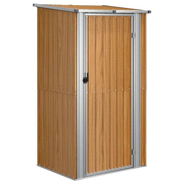 vidaXL Αποθήκη Κήπου Καφέ 118,5 x 97 x 209,5 εκ. από Γαλβανισμένο Ατσάλι