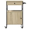 vidaXL Τρόλεϊ Κουζίνας Sonoma Δρυς 56x43x89,5 εκ. Επεξεργασμένο Ξύλο