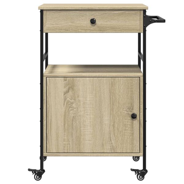 vidaXL Τρόλεϊ Κουζίνας Sonoma Δρυς 56x43x89,5 εκ. Επεξεργασμένο Ξύλο