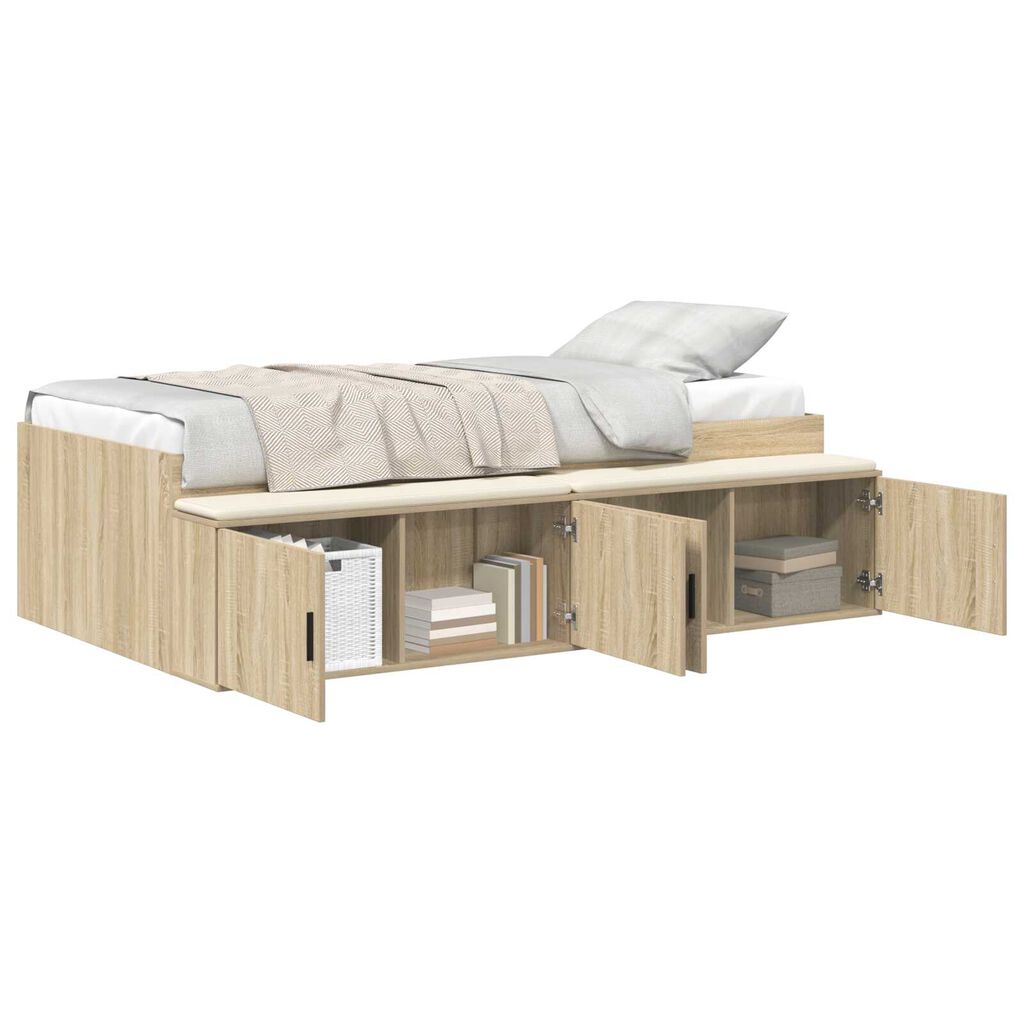 vidaXL Κρεβάτι Αποθήκευσης Sonoma Oak 90x190 εκ.