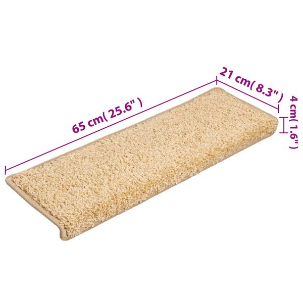 vidaXL Πατάκια Σκαλιών 10 τεμ. Λευκό 65x21x4 εκ. με Ορθογώνια Άκρη