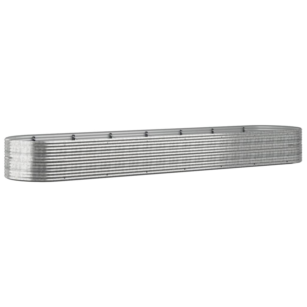 vidaXL Ζαρντινιέρα Ασημί 586x140x68 εκ. Ατσάλι με Ηλεκτρ. Βαφή Πούδρας
