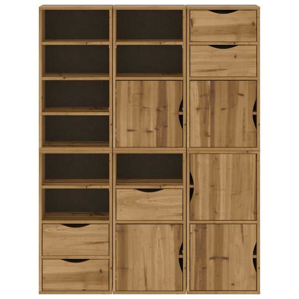 vidaXL Πλαϊνά ντουλάπια 6 τεμ. ODDA 40x24x79 εκ. από Μασίφ Ξύλο Πεύκου