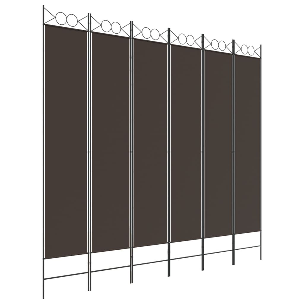 vidaXL Διαχωριστικό Δωματίου με 6 Πάνελ Καφέ 240x220 εκ. από Ύφασμα