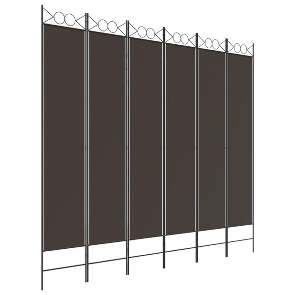 vidaXL Διαχωριστικό Δωματίου με 6 Πάνελ Καφέ 240x220 εκ. από Ύφασμα