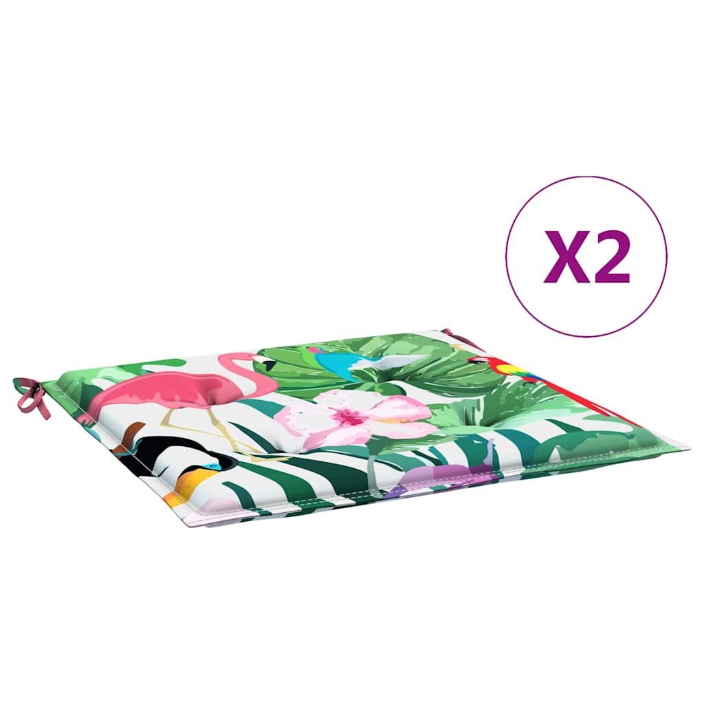 vidaXL Μαξιλάρια Καρέκλας 2 τεμ. Πολύχρωμα 40x40x4 εκ. Υφασμάτινα