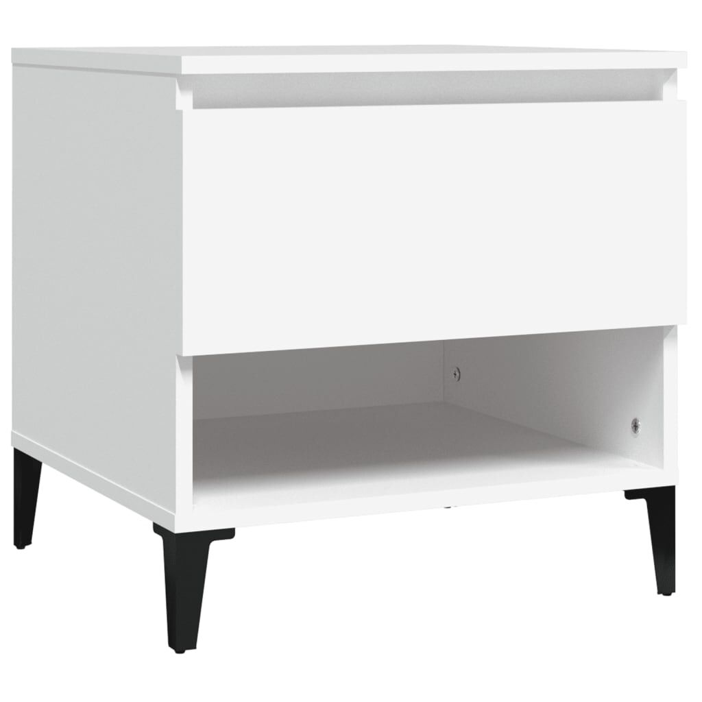 vidaXL Βοηθητικά Τραπέζια 2 τεμ. Λευκά 50x46x50 εκ. Επεξεργασμένο Ξύλο