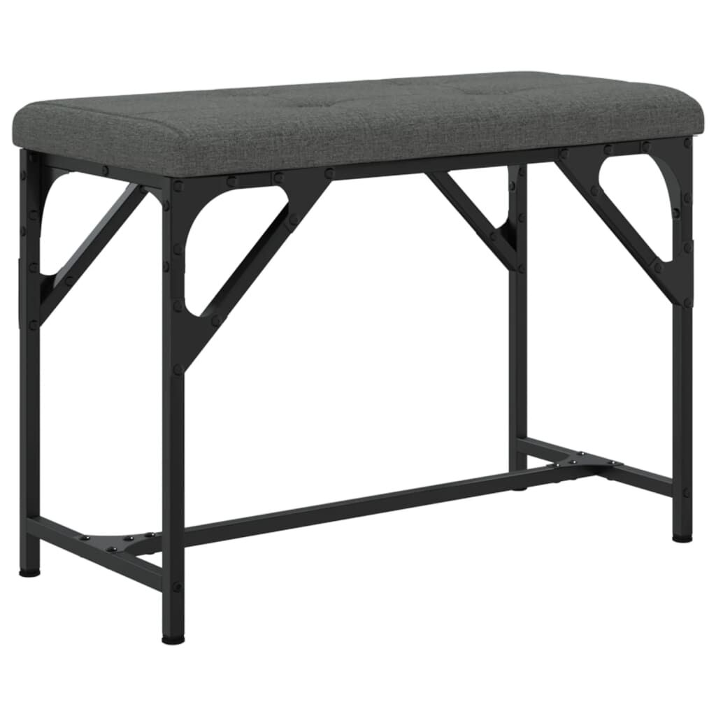 vidaXL Πάγκος Τραπεζαρίας Σκούρο Γκρι 62 x 32 x 45 εκ. Ατσάλι / Ύφασμα